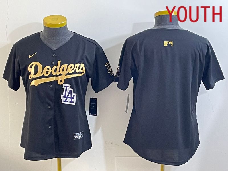 Youth Los Angeles Dodgers Blank Black Gold Game 2024 Nike MLB Jersey style 12097